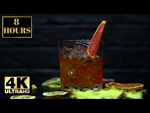 Cocktail Drink Alcohol Wallpaper Scrennsaver Background 4K 8 HOURS With Music
