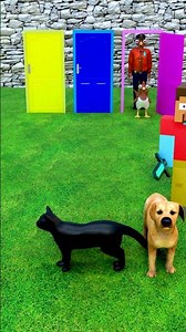 Chicken, Cow Vs Dog cute? Which animal can cross the lava and brave the breaking bridge? #shorts