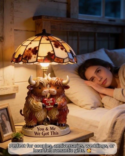 You & Me We Got This - Personalized Highland Cow Acrylic LED Night Light