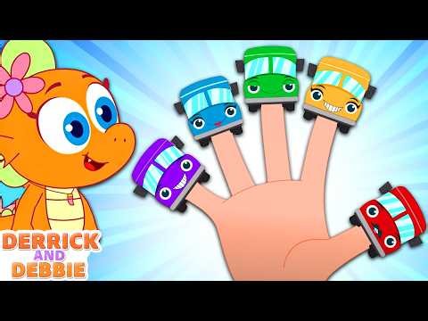 Wheels on the Bus Finger Family | Kids Songs and Nursery Rhymes | Derrick and Debbie
