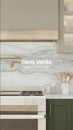 Natural Green Quartzite Kitchen Design | Perla Verde Countertops
