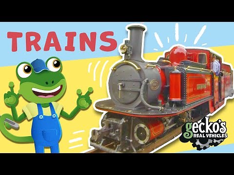Gecko's Top 5 Trains!｜Trains For Kids｜Gecko's Real Vehicles｜Learning & Educational Videos