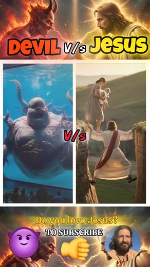 JESUS CHRIST VS DEVIL | Good vs Evil | ✝️❤️ #jesus #vs #devil #shorts