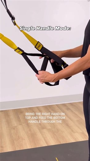 TRX Tip: Master Single Handle Mode 🧠 By clipping one handle through the other, you create a single anchor point, forcing your body to stabilize through every movement. That means more core engagement, improved unilateral strength, and the ability to flow seamlessly between moves like the TRX Power Pull and TRX Dancer Pose. | TRX Training