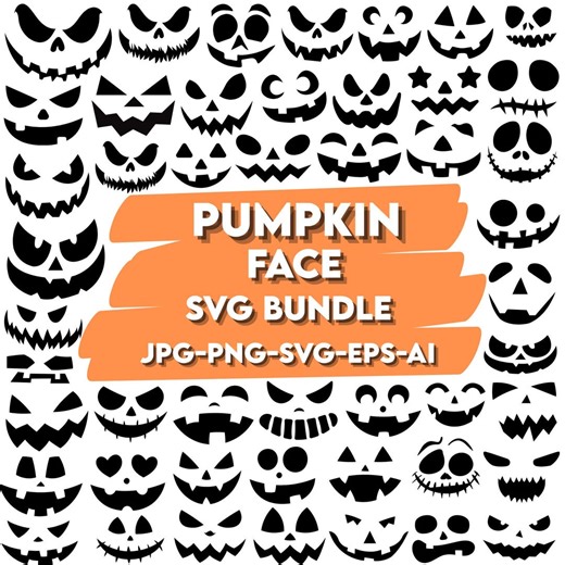 Pumpkin Face SVG Bundle: Halloween Cut Files for Cricut (digital Download) - Etsy