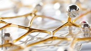 3D animation molecule structure. Scientific medical background with molecules. white background. Scientific animation for banner, text. Molecule consists of atoms chemical element