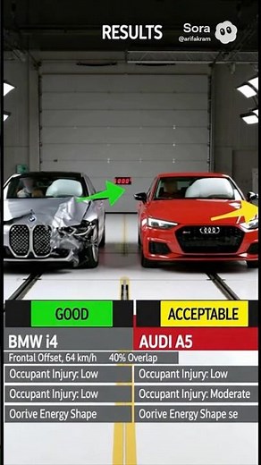 BMW vs Audi Crash Test 😱 | High Speed Car Crash Compariso | Safety Test