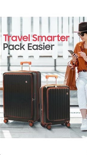 SWISS&CO 3-Piece Premium Luggage Set – Hardshell Spinner Suitcases with TSA Lock, Front-Open Carry