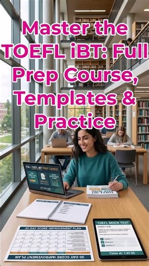 Master the TOEFL iBT: Full Prep Course, Templates & Practice