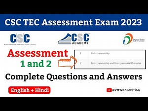 CSC TEC Exam Assessment Questions and Answers 2023 | Hindi and English | Assessment 1 and 2