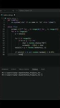 Matrix Rain in Python 🌧️💻| Terminal Animation#coding #python #pythonprogramming #programming #shorts