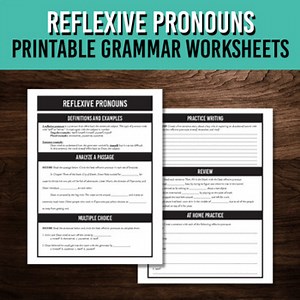 Reflexive Pronoun Practice Grammar Worksheet | City of Ember Theme