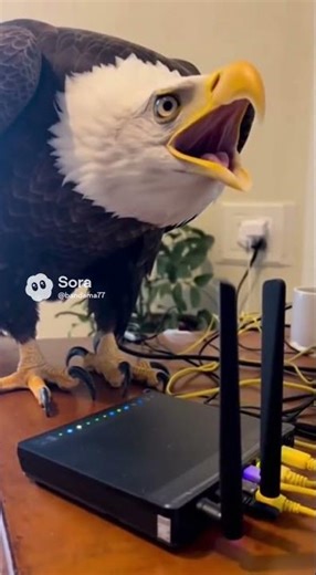 Eagle vs WiFi Router 😡🦅 #TechRage #BirdDrama #RTM