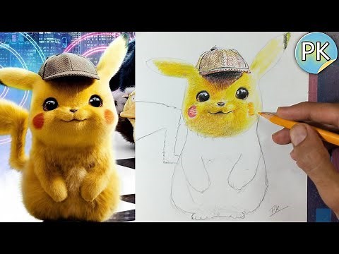 How to draw Pikachu || full outline and coloring ( step by step)#pokemon