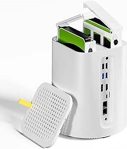 AOOSTAR R7 AMD Ryzen7 5825U Mini PC 8C/16T, Support 44T（2 * 22T 2 Bay Storage ，3-in-1 Mini Computers 16GB DDR4 512G NVME SSD Windows 11 PRO Dual NVME WiFi 6 Dual 2.5G LAN Soft Router HTPC