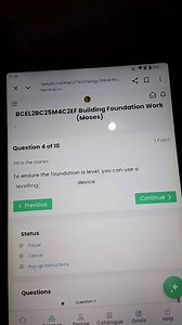Fill in the blanks:To ensure the foundation is level, you can... | Filo