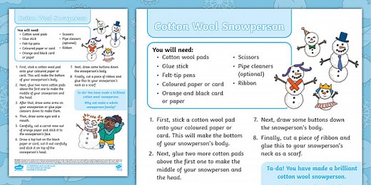 Seren's Seasons: Cotton Wool Snowman Craft