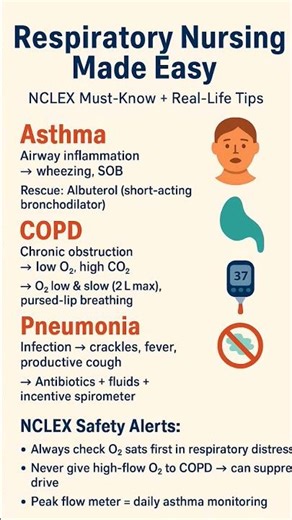 Respiratory Nursing Made Easy | NCLEX Must-Know Tips #nclexstudyguide #futurenurse #nclexprep