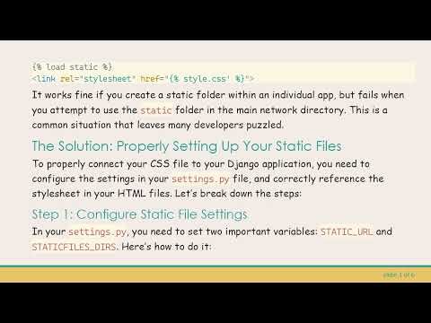 How to Connect CSS in Django: A Simple Guide to Import Stylesheets in Your Project