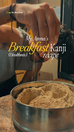 ARVIND GPLKRSHNN on Instagram: "🥣 Amma’s Millet Kanji Recipe — My Everyday Breakfast Bowl 🌾✨ Lightly roast each ingredient separately (don’t let them brown): 🌾 Wheat flour — 200g (I used 100g) | Ratio: 2 🌿 Jowar — 50g | Ratio: 0.5 🌿 Bajra — 50g | Ratio: 0.5 🌾 Ragi — 200g | Ratio: 2 🌱 Moong flour — 200g | Ratio: 2 Then, light roast separately and grind these finely (after letting them cool): 🥜 Groundnut — 100g | Ratio: 1 🌰 Almonds — 50g | Ratio: 0.5 👉 (You can add cashews 25g if you lik