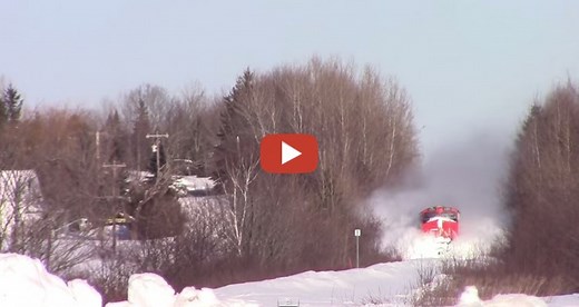 EPIC CATCH!!! Dashing Thru the Snow - CN Train 406 West at Salisbury, NB
