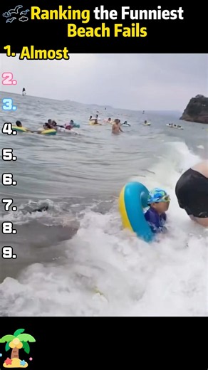 Fail on beach 🏝️ #funny #viral #laugh #fyp