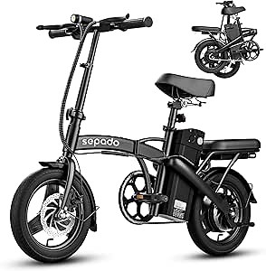 Folding Electric Bike for Adults,750W Peak Motor,20mph Speed,36V Removeable Battery,40miles PAS Range,14 inch Compact Foldable Electric Bike,Folding ebike Adults for Riding Commuting