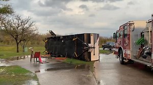 31K views · 265 reactions | Storm Damage in Southeast Texas. A tornado that started in Brazoria County and moved through Galveston County, continued spinning a path of destruction through Chambers and Jefferson County. Video of an RV park in Port Arthur. (from KFDM/Fox 4) #texas #weather #severeweather | ABC 33/40 | Facebook