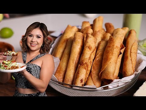 How To Make the BEST Crispy CHICKEN ROLLED TAQUITOS At Home | Taquitos Dorados de Pollo