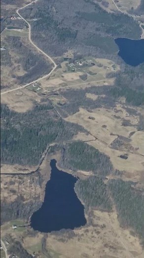 Aerial View Over Lithuania: Beautiful Lakes & Forests Near Vilnius from the Plane