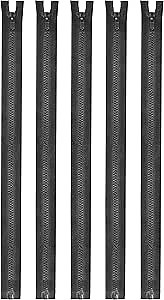 Mandala Crafts #5 Molded Tooth Black Separating Zippers - 9 Inch Heavy Duty Plastic Zippers for Sewing Jackets, Coats, Bags, and Crafts