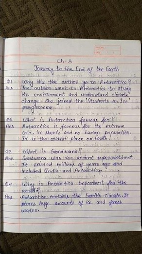 Class 12 English Journey to the End of the Earth Very important question & answers #exam #boardexam