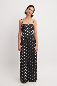 Dot Print Slip Maxi Dress Dotted