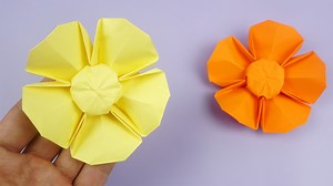 【折り紙１枚でできる】簡単 可愛い 花 折り方 / 折り紙 花 立体 – 折り紙 かんたん