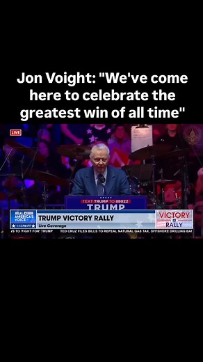 Jon Voight speaking at President Trump's victory rally in Washington DC Jon Voight: "We've come here to celebrate the greatest win of all time" | J H