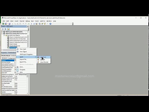 How to Insert Module in VBA Project window in MS Excel 2016
