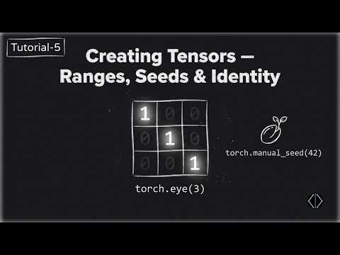 PyTorch Tensor Creation: Ranges, Identity & manual_seed (Tutorial - 5)