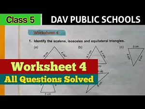 class 5 maths unit 16 triangle worksheet 4 all questions solved