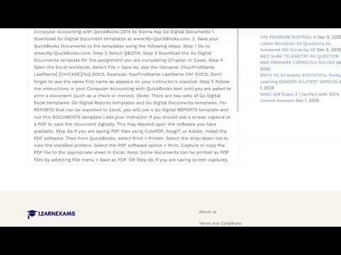 Solutions Manual for Computer Accounting with QuickBooks 2014 16e By Donna Kay