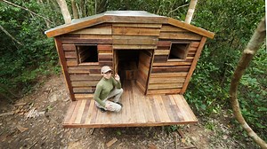 Crafting Complete Wooden Bushcraft Shelter In Wild | Bushcraft Skills