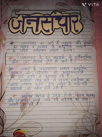 जनसंचार के प्रमुख माध्यम।। class 12 Hindi project file #2022-23