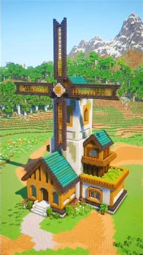 Easy Minecraft Windmill House Tutorial (Step-by-Step) 🛠️#minecraft #shorts