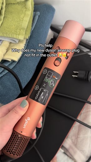 UPDATE 2: Dyson confirmed that my airwrap’s plug is “DIFFERENT FROM THE STANDARD AIRWRAP PLUG” and told me to return/exchange it 🫠 UPDATE: I’ve wiggled it, tried to plug it in an angle, tried both sockets (up & down), I CANNOT flip it because it’s polarised - the plug does not fit the gfci outlet. Chatgpt mentioned that it was because the Dyson has an ALCI plug, which is thicker/wider than normal because the safety circuitry is inside the plug? Sooo I guess it just doesn’t fit?!??? The place I 