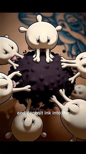 How do tattoos actually work? 💉 See how needles inject ink deep into your skin forever! 🖋️✨ #Tattoo"