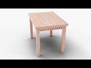 Wooden Table 3D Model With Stylish Furniture Interior Design 3D model