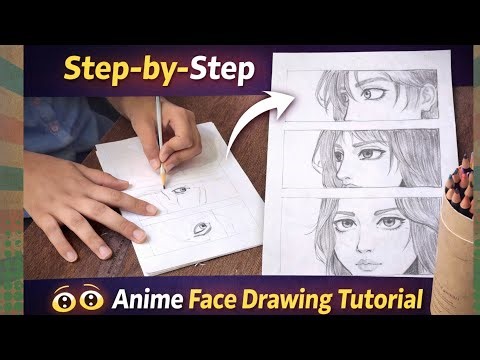 How to Draw Anime Face Step by Step 👀 | Beginner Tutorial
