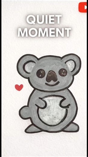 A Simple Koala Drawing That Quietly Makes You Smile #shorts #simpleart #calmcontent #relaxingart