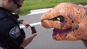 This T-rex wants you to have a dino-mite time trick-or-treating on Halloween