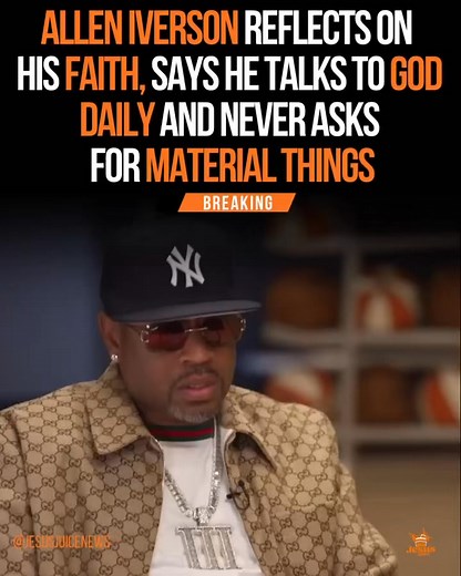 During an interview for his new book “Misunderstood,” Allen Iverson opens up about his relationship with God. He shares that he speaks with the Lord every day, never asks for material things, and fully trusts that God makes all the decisions in his life. #AllenIverson #FaithTalk #ChristianAthlete #GodFirst #Misunderstood #PrayerLife #TrustGod #FaithJourney #CelebrityFaith #JesusIsLord #jesusjuicenews | Robin Martyr Backup