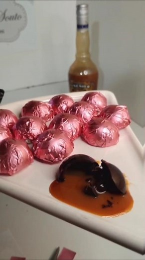 bombones con licor !!! bombón con relleno líquido